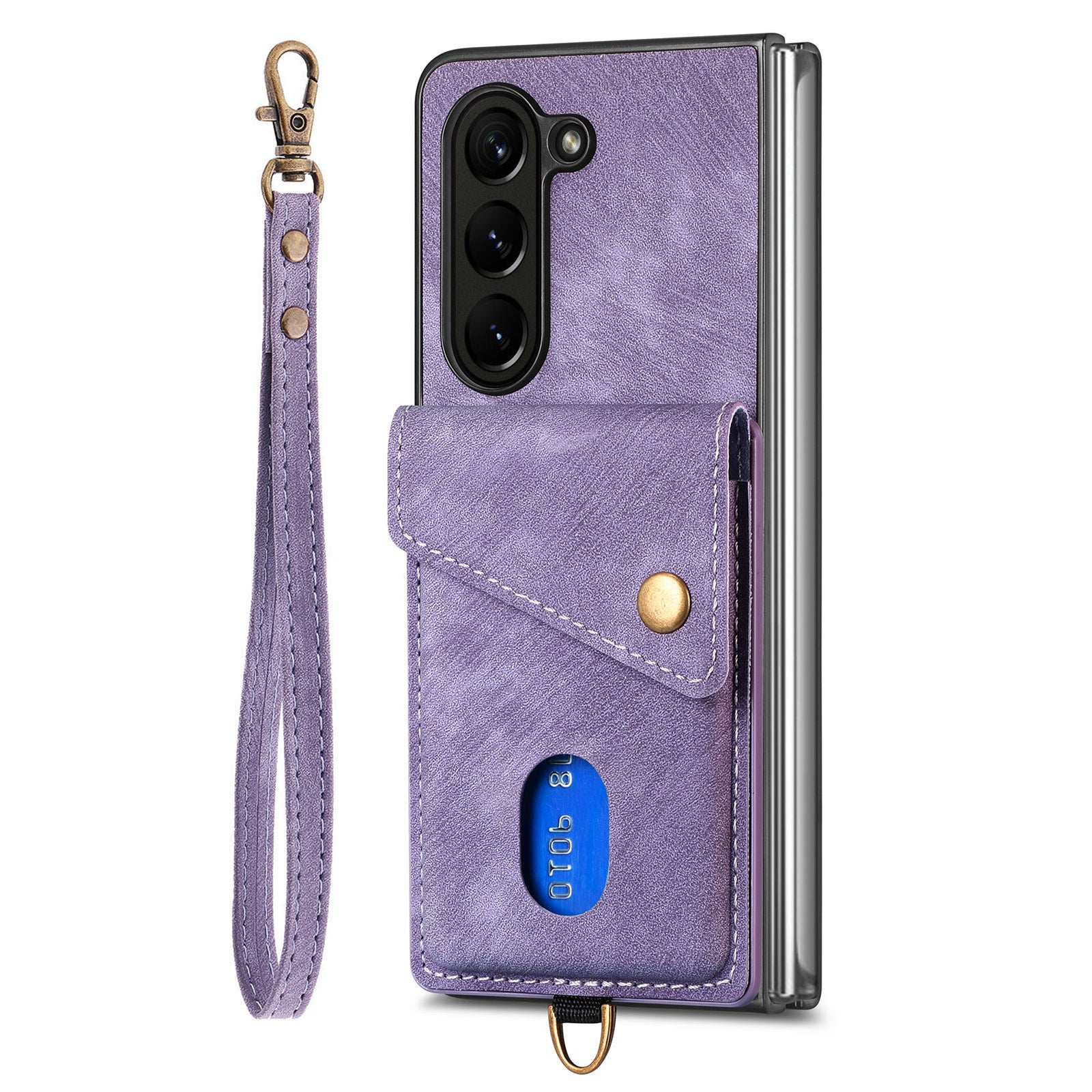 Retro PU TPU Phone Case for Samsung Galaxy Z Fold5 5G Shockproof Card Holder Kickstand Cover with Strap Retro PU TPU Phone Case for Samsung Galaxy Z Fold5 5G Shockproof Card Holder Kickstand Cover with Strap